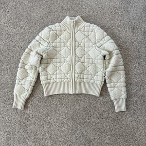 Dior Cream Quilted Sherpa Zip-Up Jacket